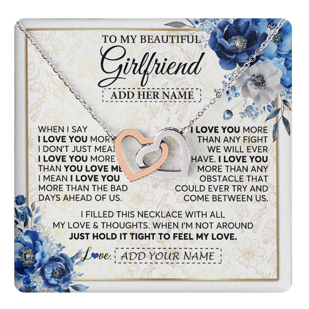 Personalized To My Beautiful Girlfriend Necklace When I Say Girlfriend Gifts Romantic Birthday Gifts Valentines Christmas Custom Gift Box Message Card