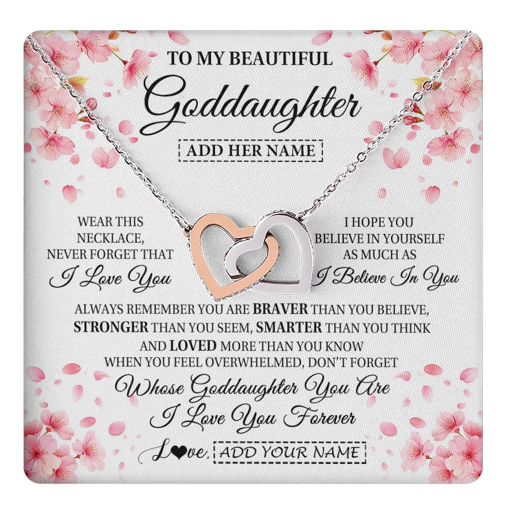 Personalized To My Beautiful Goddaughter From Godmother Uncle Necklace Never Forget Birthday Gifts For Goddaughter Gift Christmas Gift Box Message Card