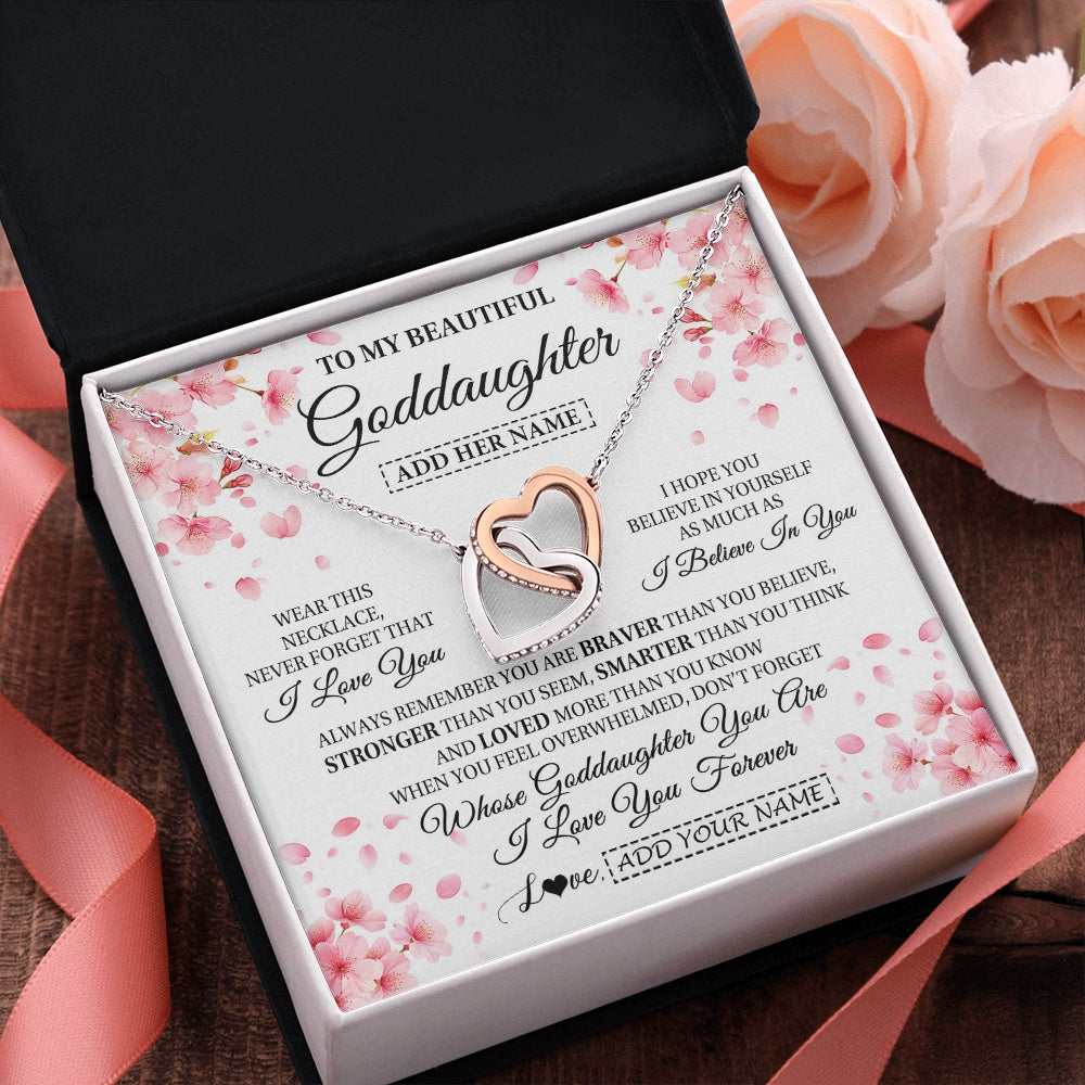 Personalized To My Beautiful Goddaughter From Godmother Uncle Necklace Never Forget Birthday Gifts For Goddaughter Gift Christmas Gift Box Message Card