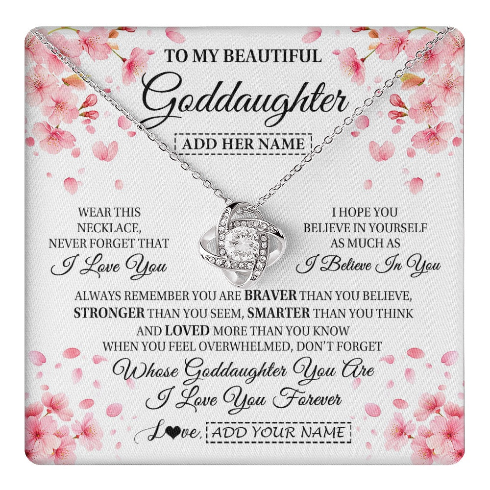 Personalized To My Beautiful Goddaughter From Godmother Uncle Necklace Never Forget Birthday Gifts For Goddaughter Gift Christmas Gift Box Message Card