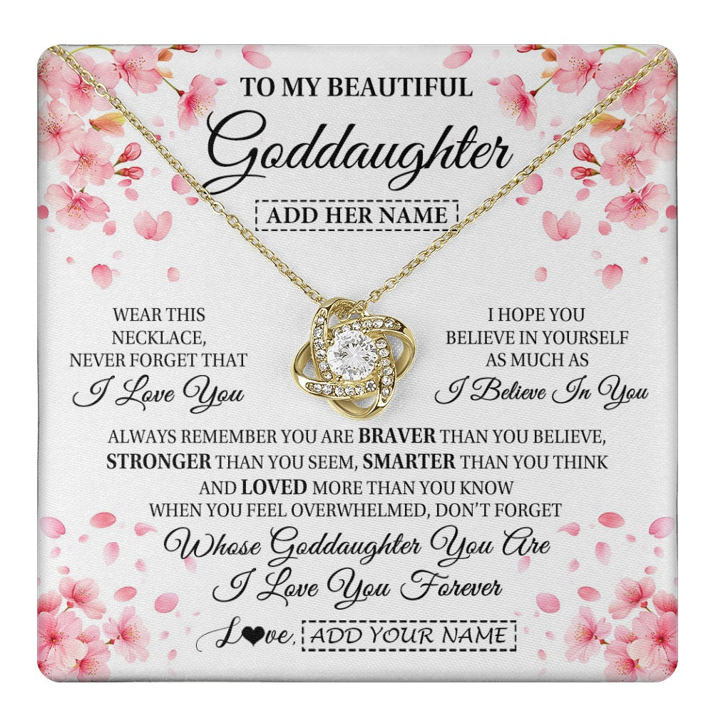 Personalized To My Beautiful Goddaughter From Godmother Uncle Necklace Never Forget Birthday Gifts For Goddaughter Gift Christmas Gift Box Message Card