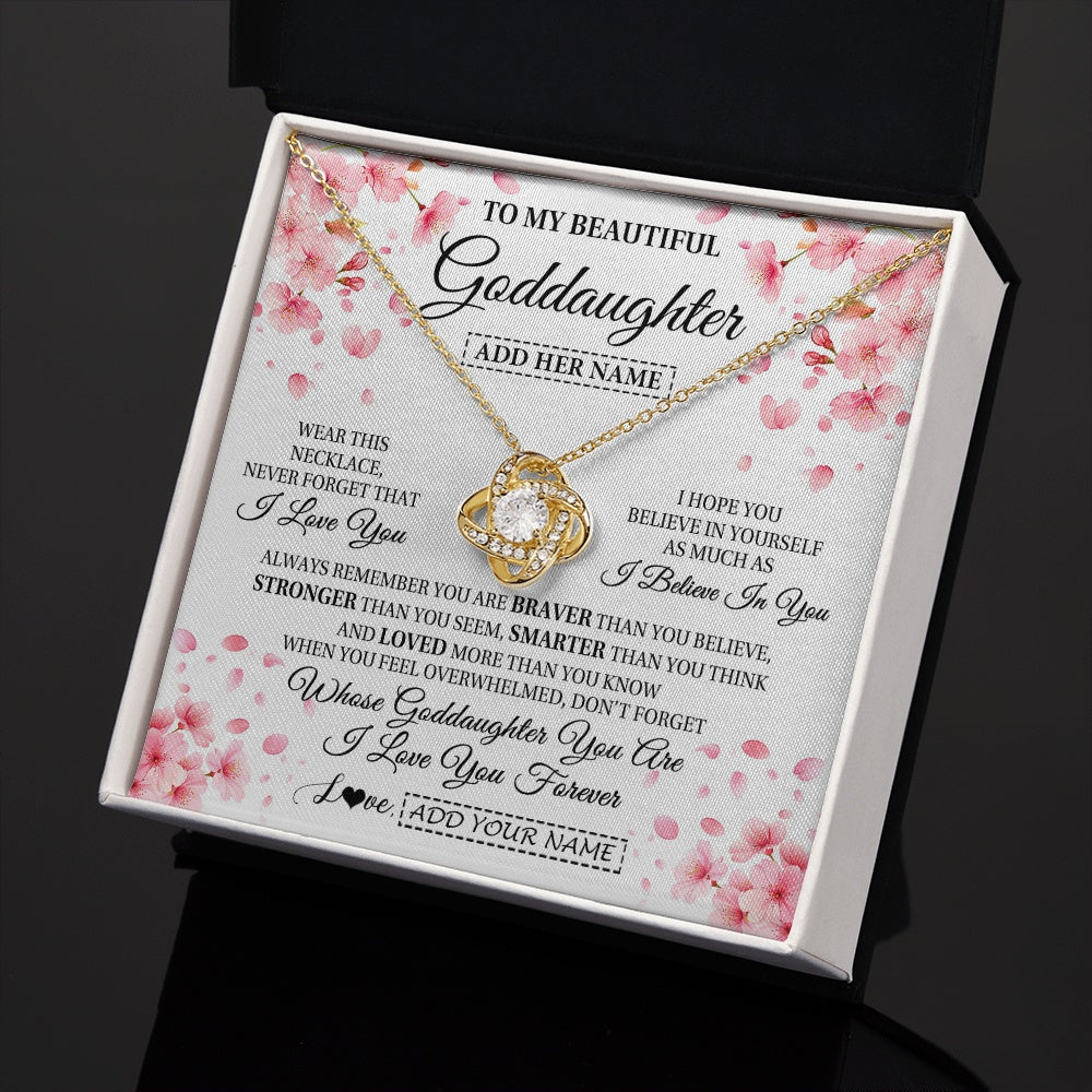 Personalized To My Beautiful Goddaughter From Godmother Uncle Necklace Never Forget Birthday Gifts For Goddaughter Gift Christmas Gift Box Message Card