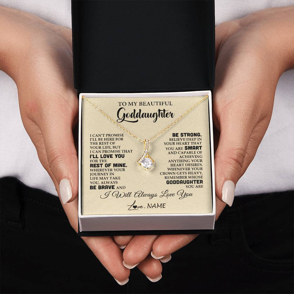 Personalized To My Beautiful Goddaughter Gifts Necklace From Godmother Inspirational Birthday Gift For Goddaughter Christmas Customized Gift Box Message Card
