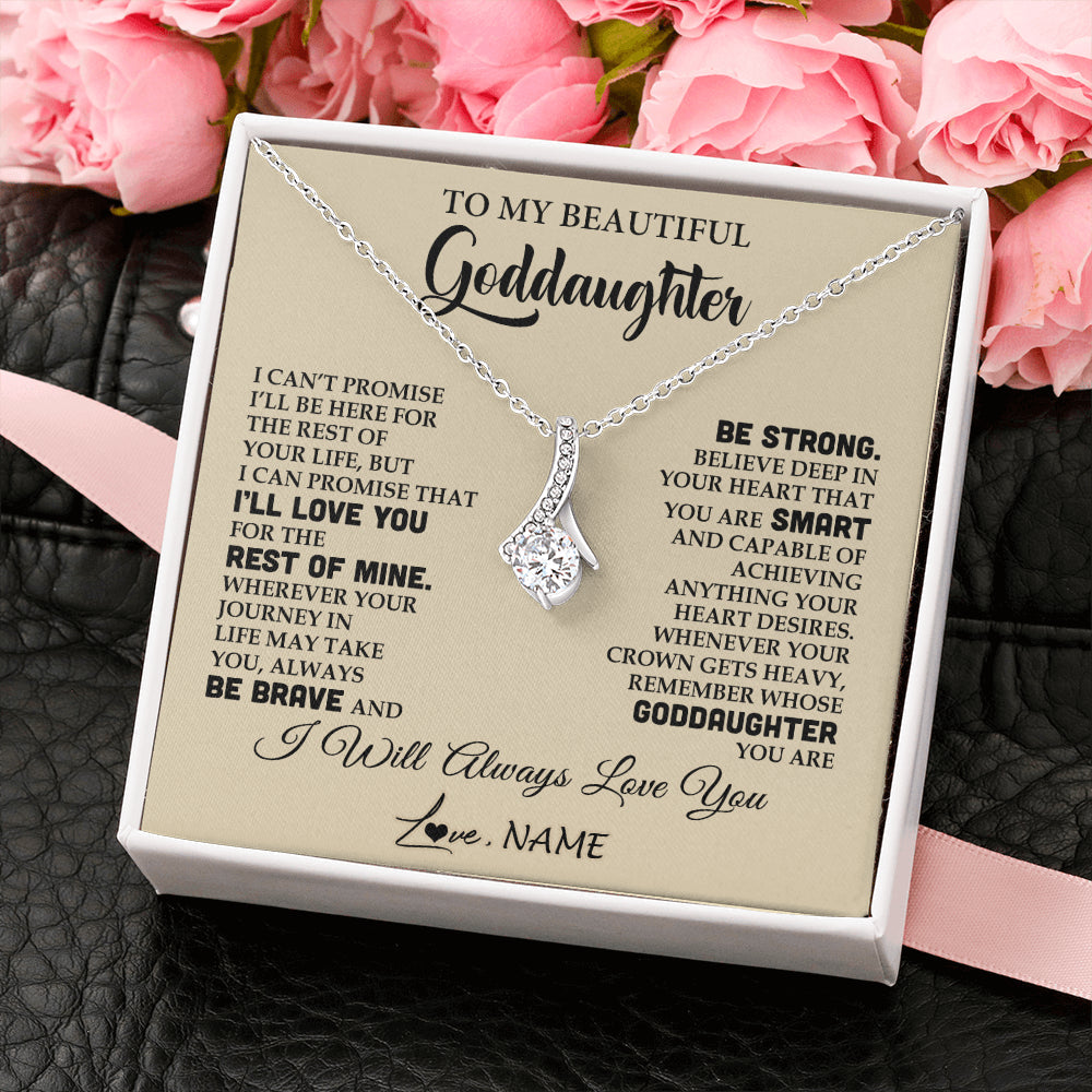 Personalized To My Beautiful Goddaughter Gifts Necklace From Godmother Inspirational Birthday Gift For Goddaughter Christmas Customized Gift Box Message Card