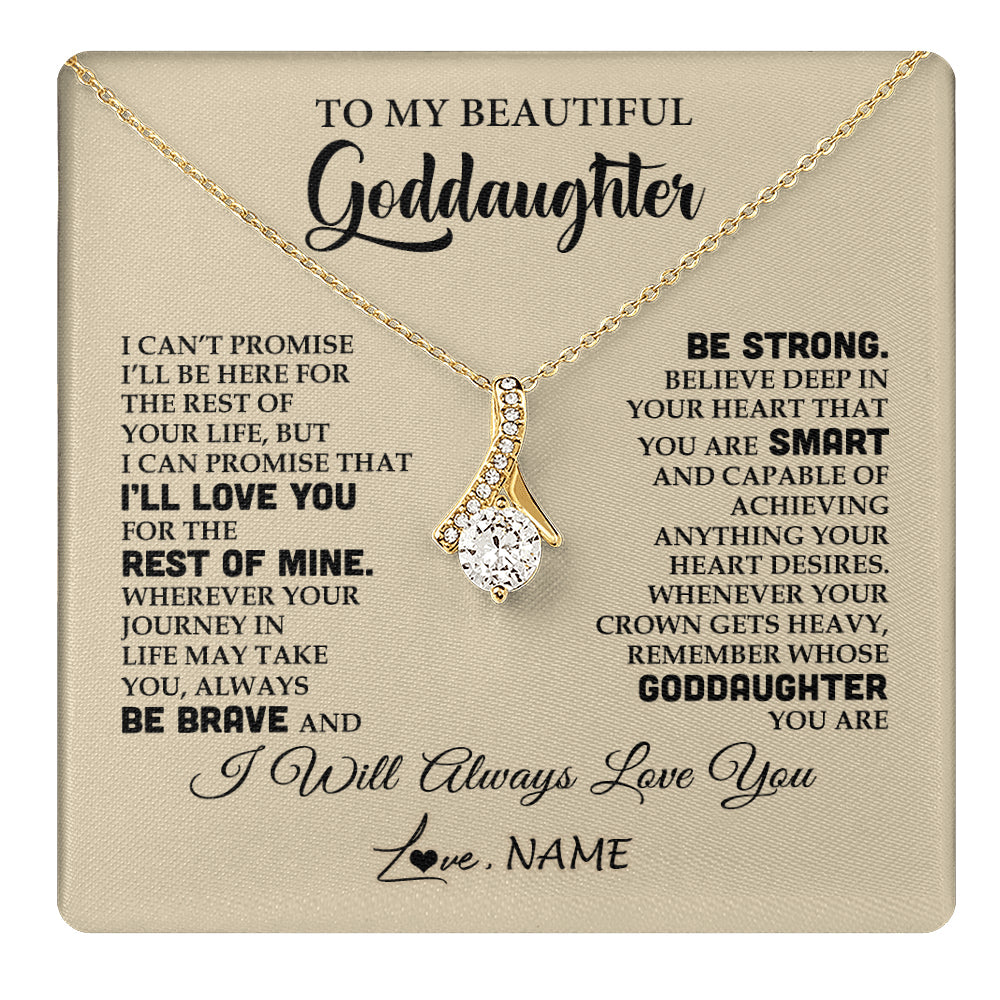 Personalized To My Beautiful Goddaughter Gifts Necklace From Godmother Inspirational Birthday Gift For Goddaughter Christmas Customized Gift Box Message Card