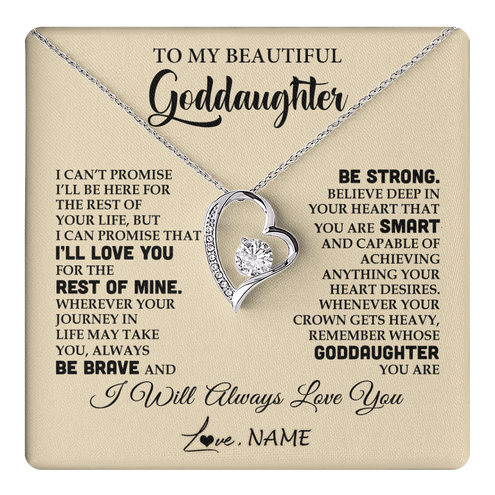 Personalized To My Beautiful Goddaughter Gifts Necklace From Godmother Inspirational Birthday Gift For Goddaughter Christmas Customized Gift Box Message Card