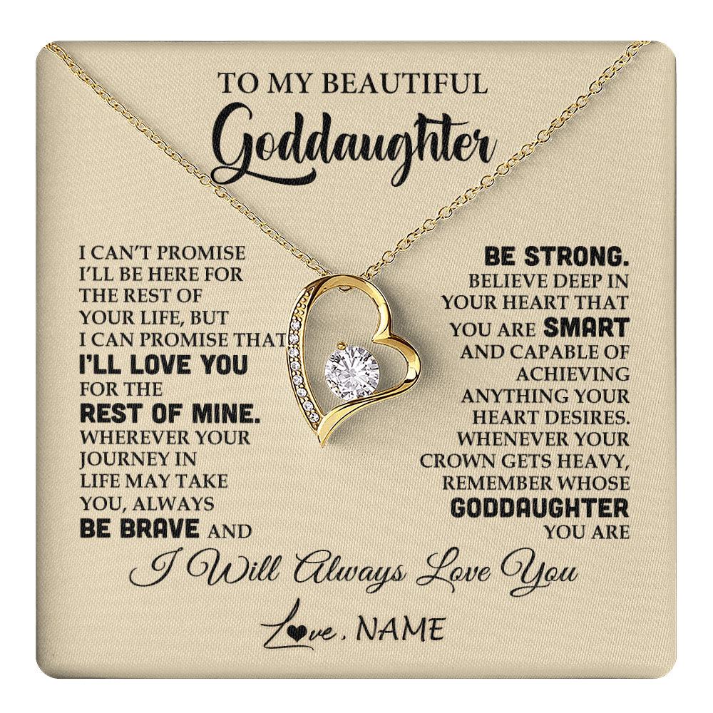 Personalized To My Beautiful Goddaughter Gifts Necklace From Godmother Inspirational Birthday Gift For Goddaughter Christmas Customized Gift Box Message Card