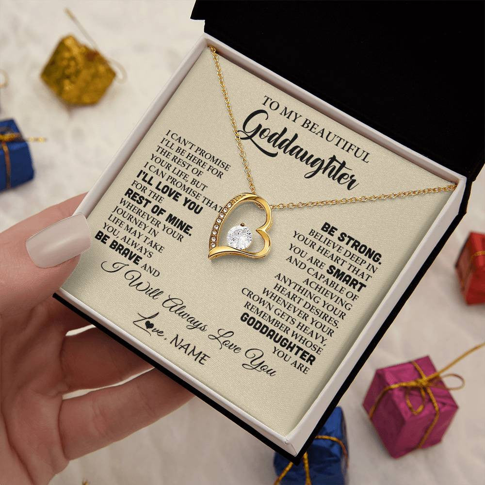 Personalized To My Beautiful Goddaughter Gifts Necklace From Godmother Inspirational Birthday Gift For Goddaughter Christmas Customized Gift Box Message Card