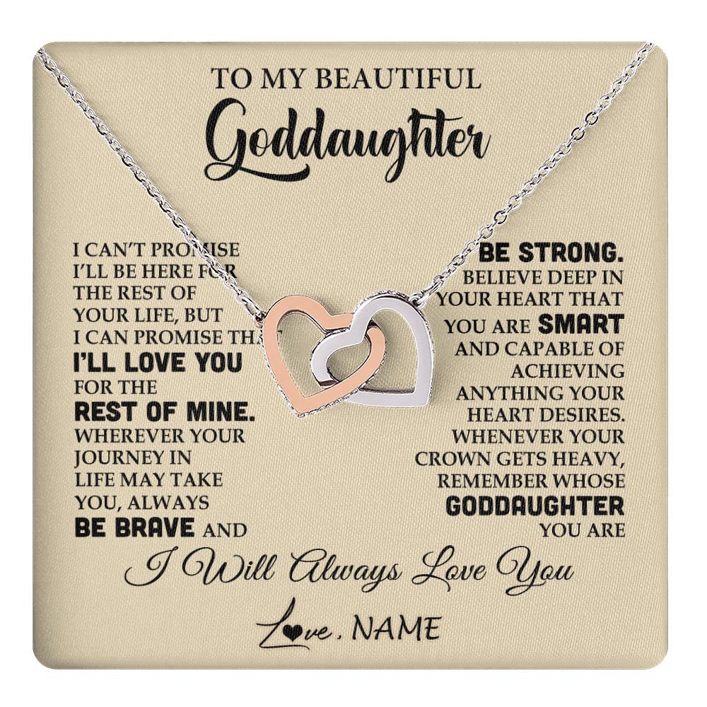Personalized To My Beautiful Goddaughter Gifts Necklace From Godmother Inspirational Birthday Gift For Goddaughter Christmas Customized Gift Box Message Card