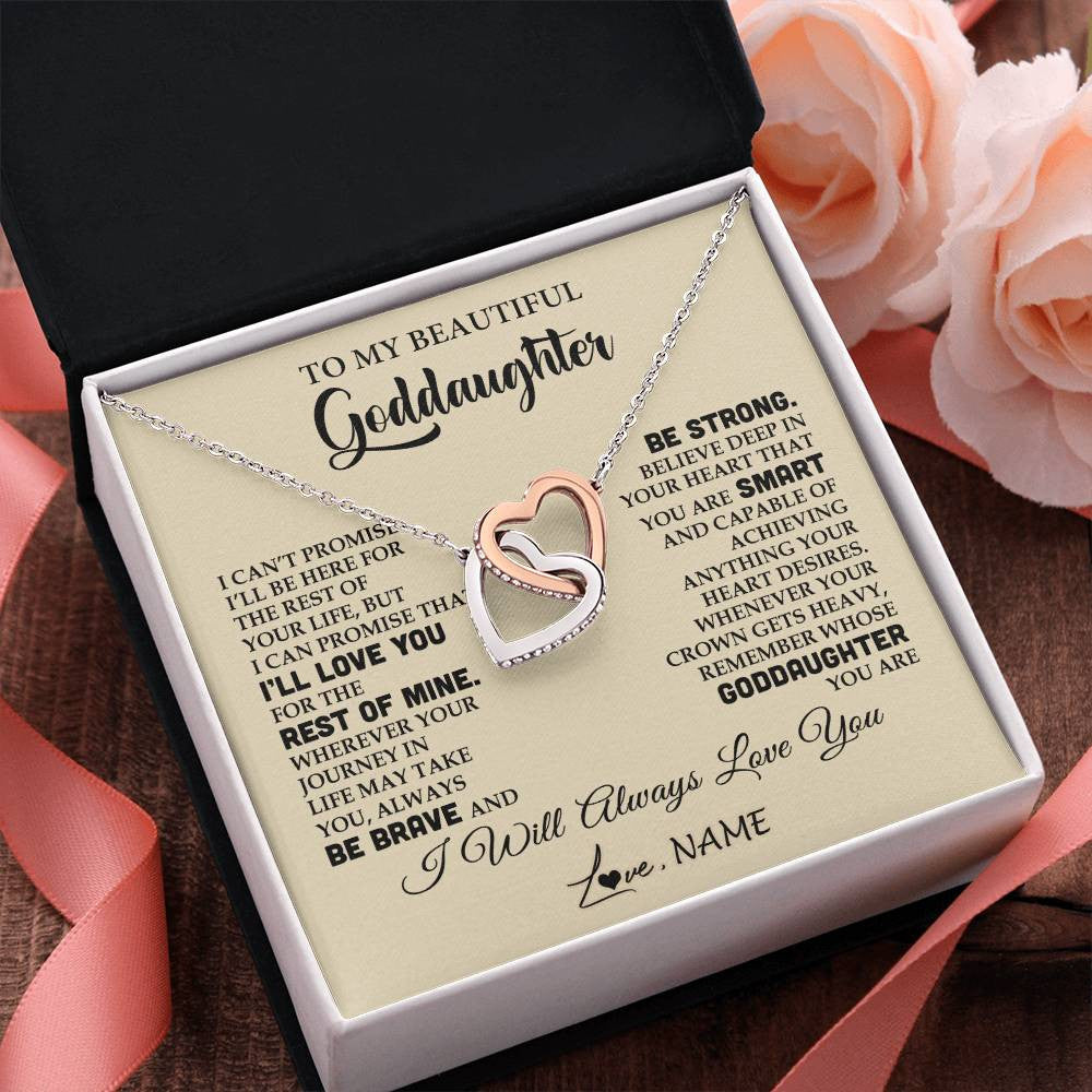 Personalized To My Beautiful Goddaughter Gifts Necklace From Godmother Inspirational Birthday Gift For Goddaughter Christmas Customized Gift Box Message Card