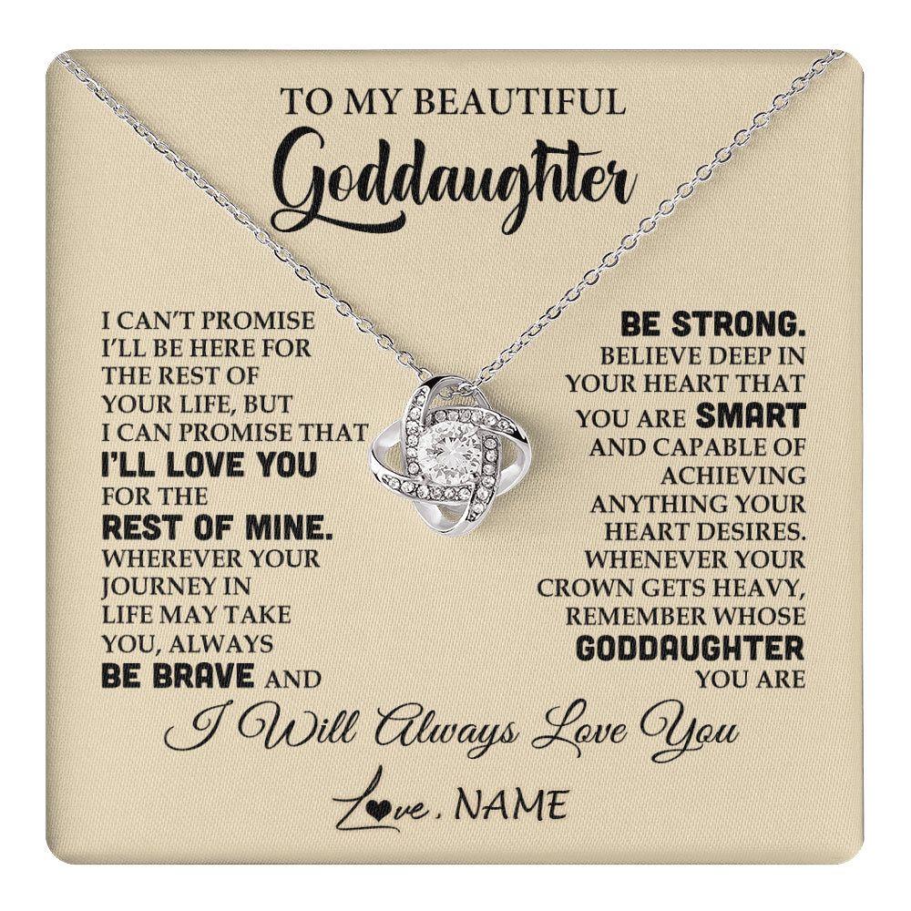 Personalized To My Beautiful Goddaughter Gifts Necklace From Godmother Inspirational Birthday Gift For Goddaughter Christmas Customized Gift Box Message Card