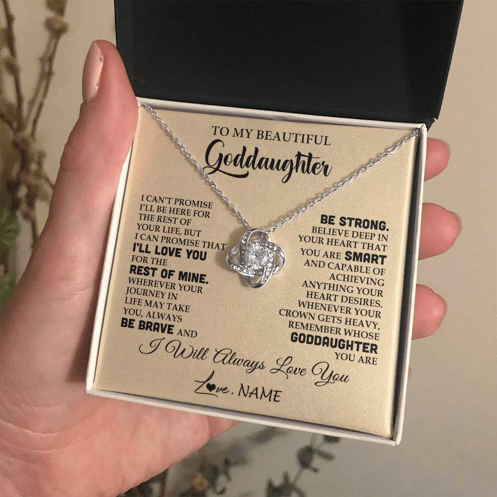 Personalized To My Beautiful Goddaughter Gifts Necklace From Godmother Inspirational Birthday Gift For Goddaughter Christmas Customized Gift Box Message Card