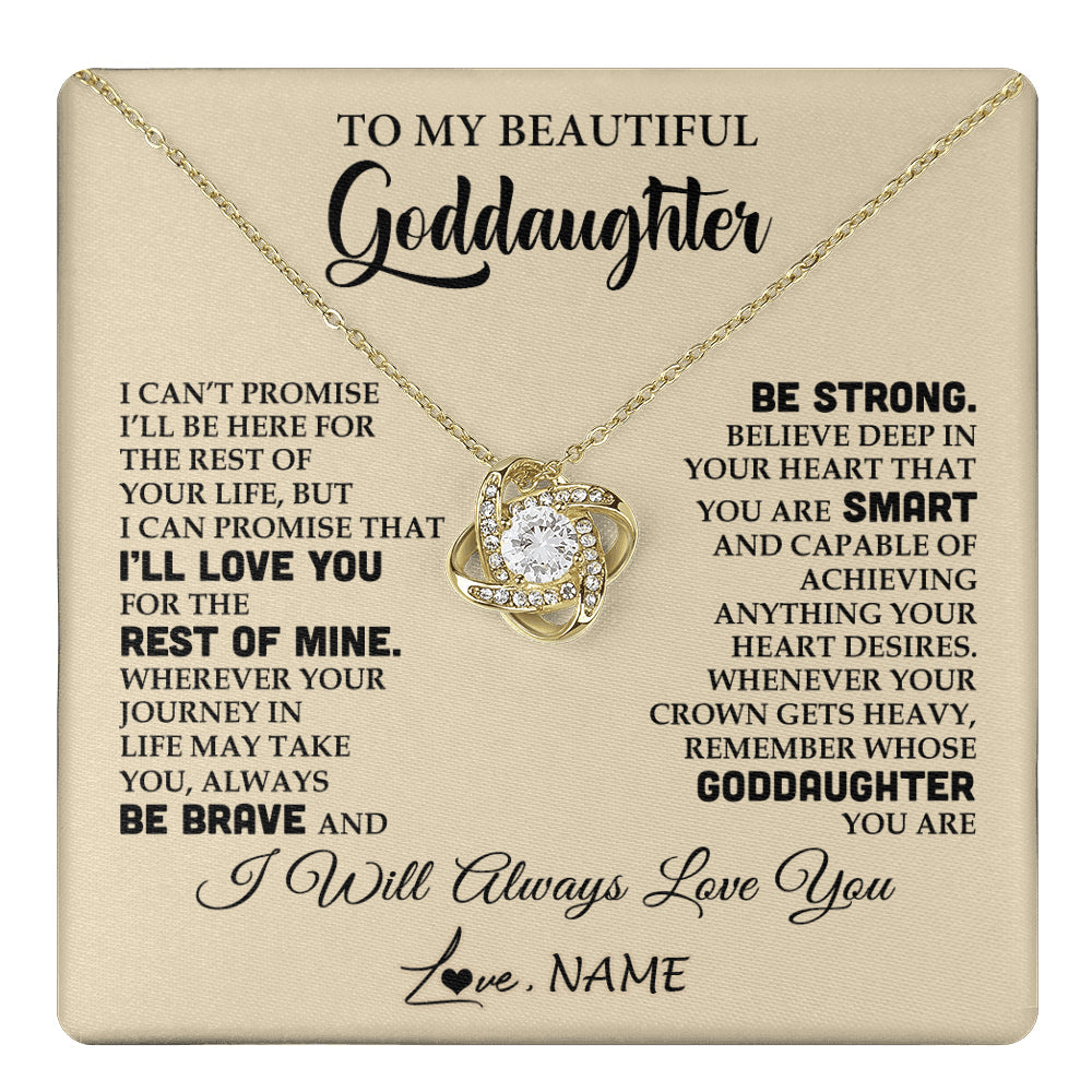 Personalized To My Beautiful Goddaughter Gifts Necklace From Godmother Inspirational Birthday Gift For Goddaughter Christmas Customized Gift Box Message Card