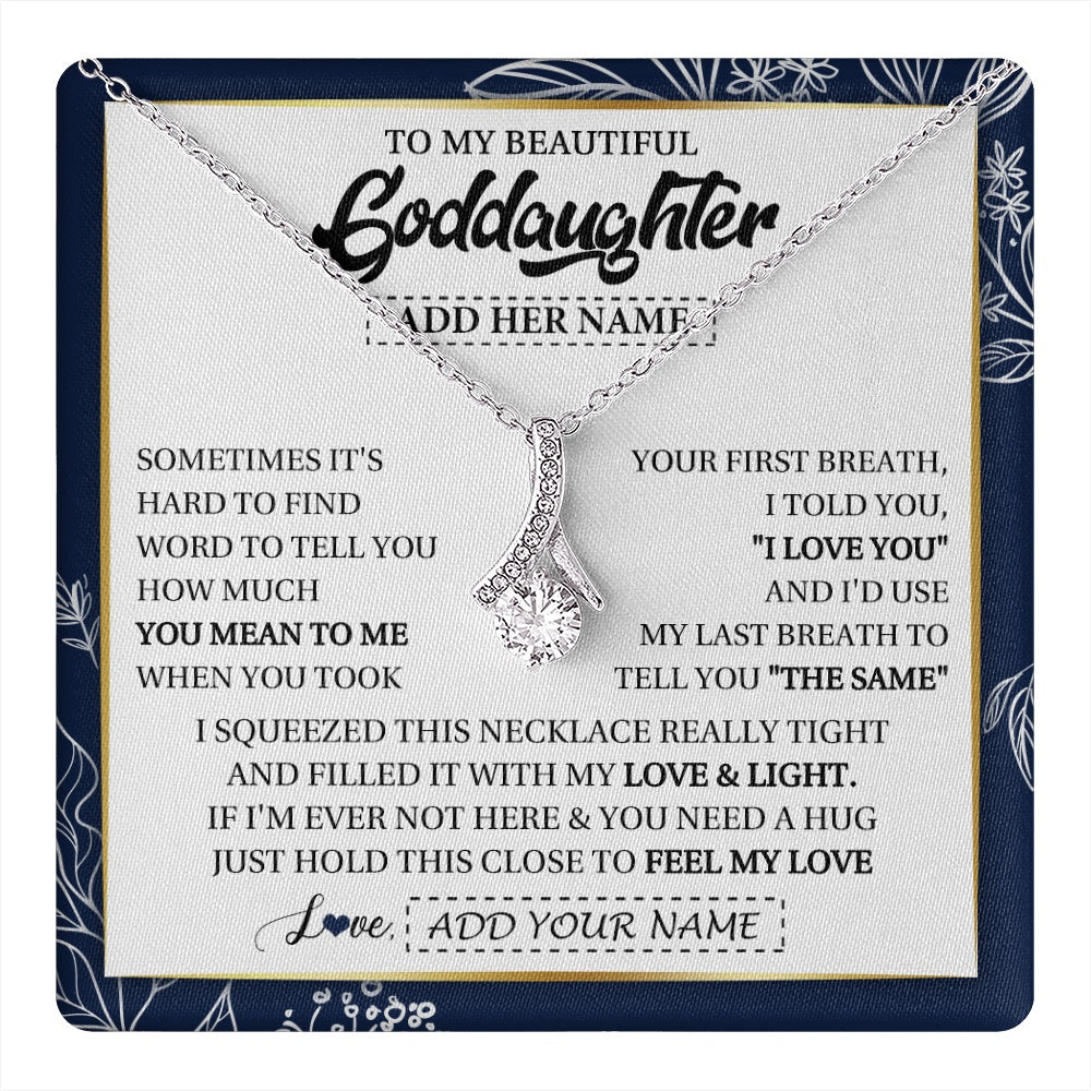 Personalized To My Beautiful Goddaughter Necklace From Godmother Uncle Feel My Love Valentine Gifts For Goddaughter Birthday Christmas Gift Box Message Card