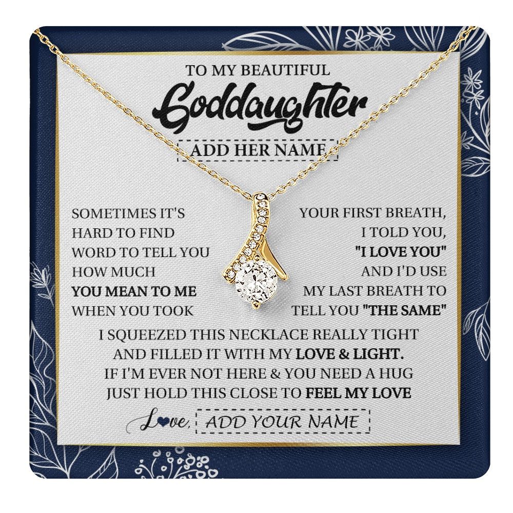 Personalized To My Beautiful Goddaughter Necklace From Godmother Uncle Feel My Love Valentine Gifts For Goddaughter Birthday Christmas Gift Box Message Card