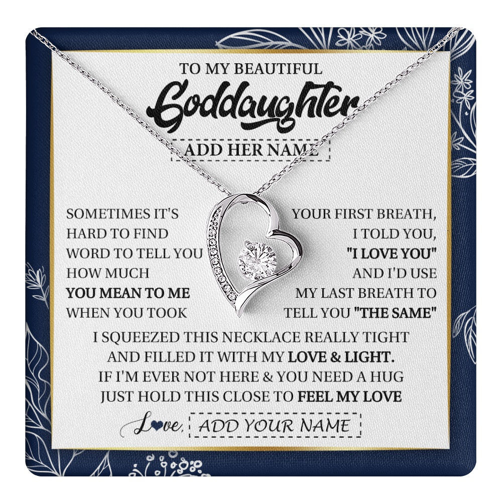 Personalized To My Beautiful Goddaughter Necklace From Godmother Uncle Feel My Love Valentine Gifts For Goddaughter Birthday Christmas Gift Box Message Card