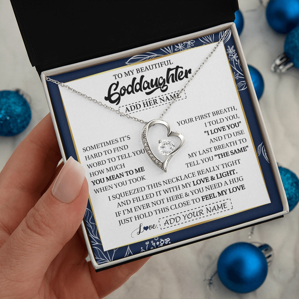 Personalized To My Beautiful Goddaughter Necklace From Godmother Uncle Feel My Love Valentine Gifts For Goddaughter Birthday Christmas Gift Box Message Card