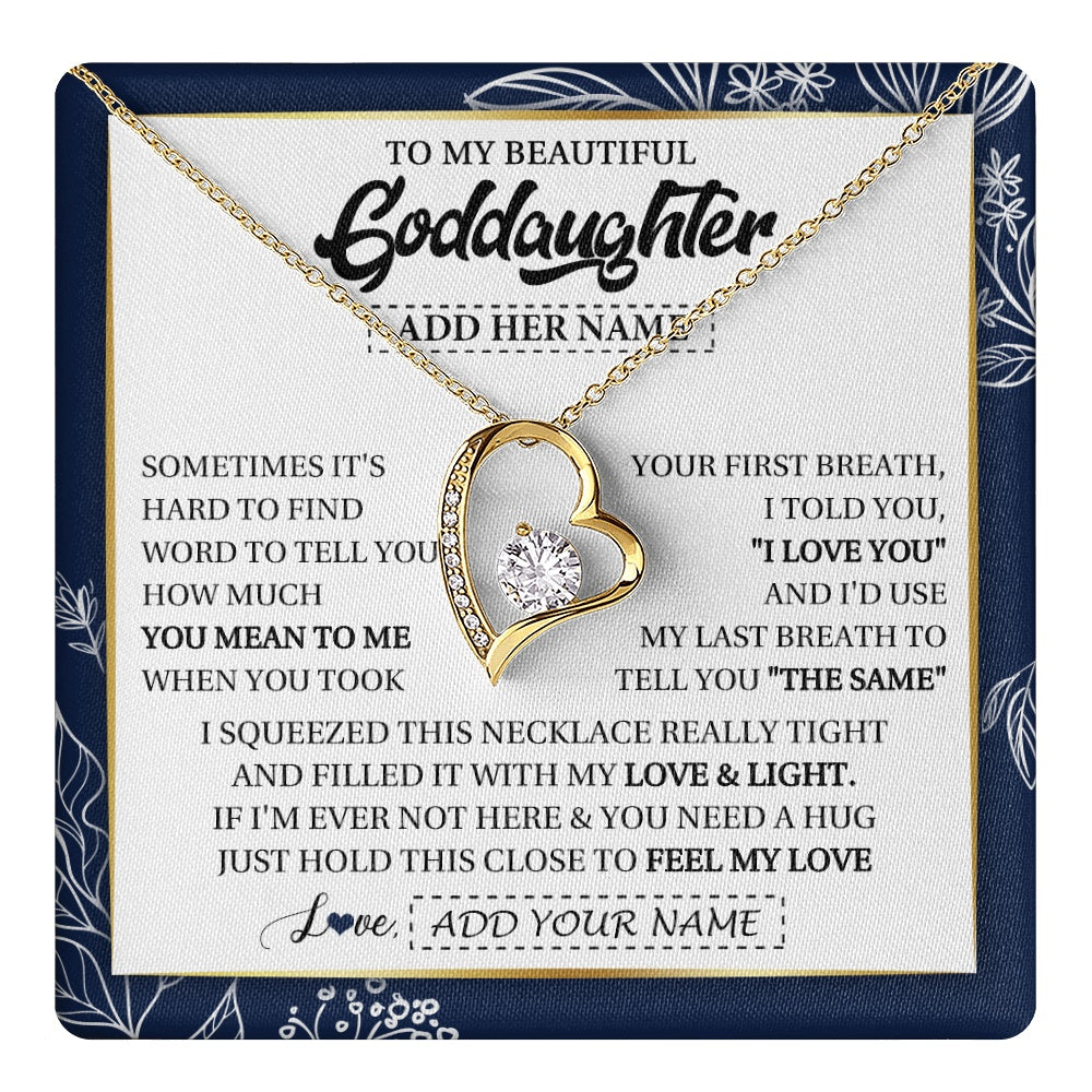 Personalized To My Beautiful Goddaughter Necklace From Godmother Uncle Feel My Love Valentine Gifts For Goddaughter Birthday Christmas Gift Box Message Card