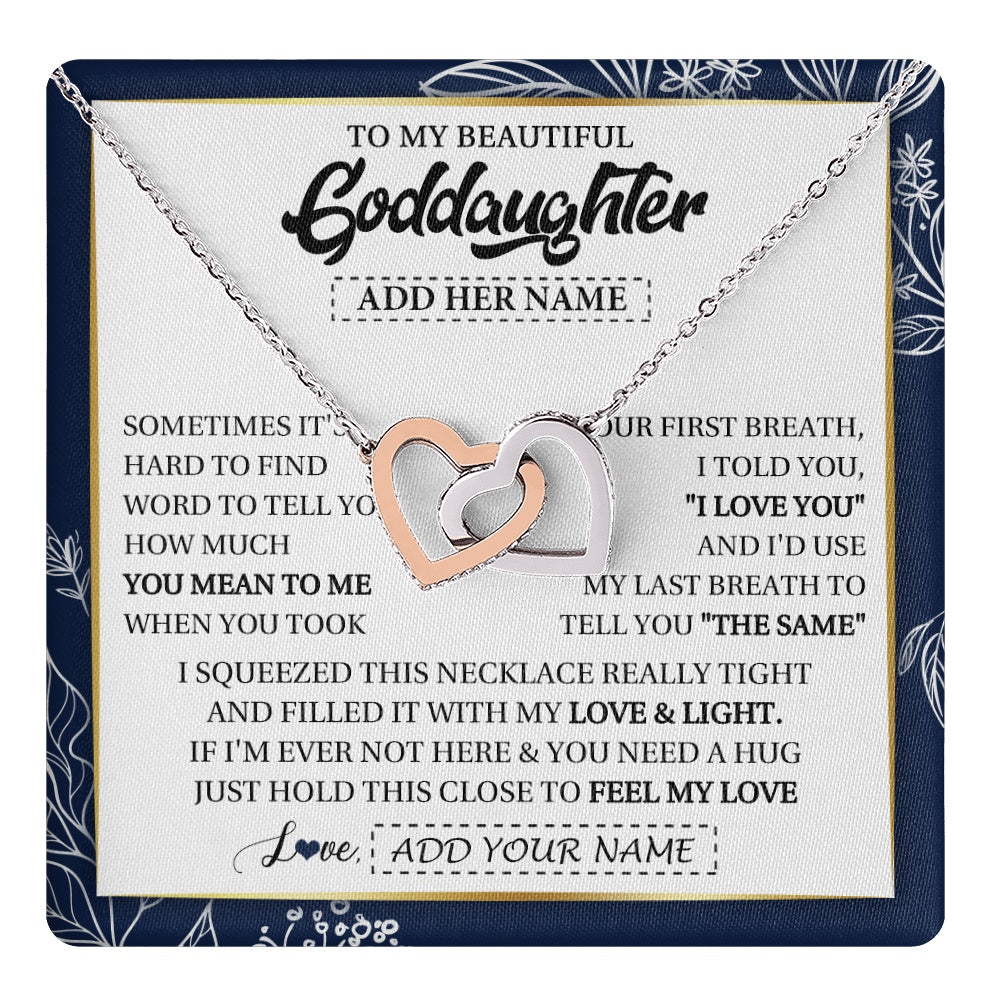 Personalized To My Beautiful Goddaughter Necklace From Godmother Uncle Feel My Love Valentine Gifts For Goddaughter Birthday Christmas Gift Box Message Card