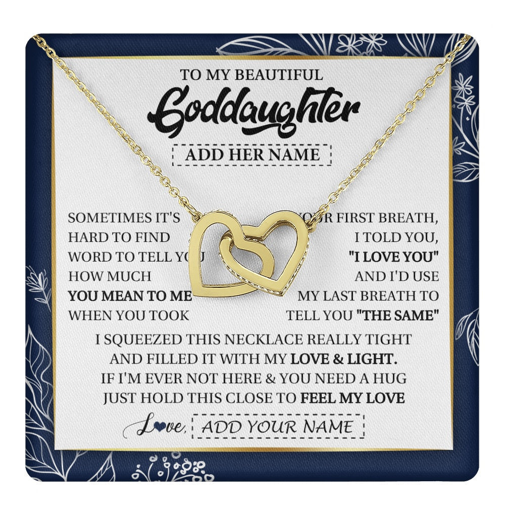 Personalized To My Beautiful Goddaughter Necklace From Godmother Uncle Feel My Love Valentine Gifts For Goddaughter Birthday Christmas Gift Box Message Card