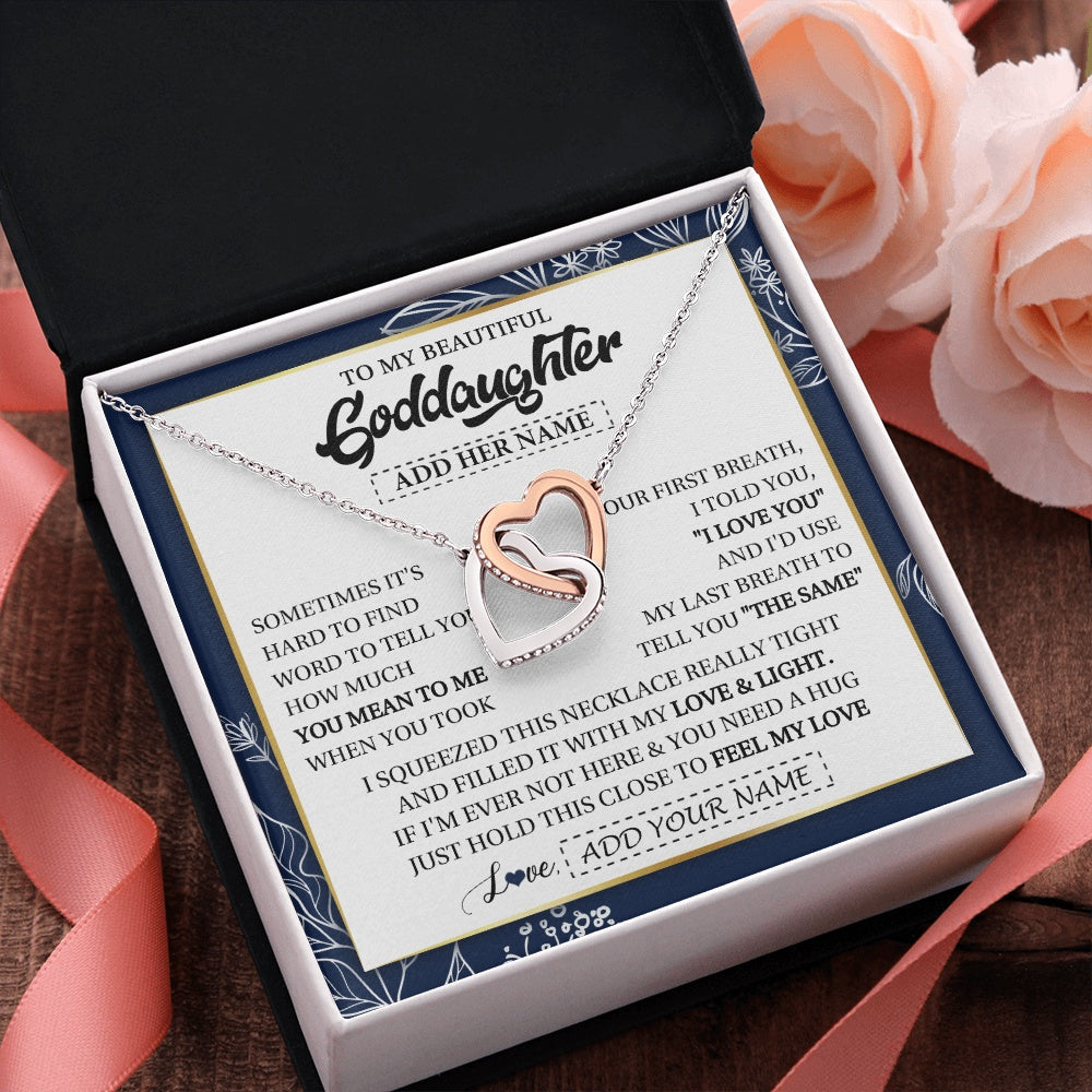 Personalized To My Beautiful Goddaughter Necklace From Godmother Uncle Feel My Love Valentine Gifts For Goddaughter Birthday Christmas Gift Box Message Card
