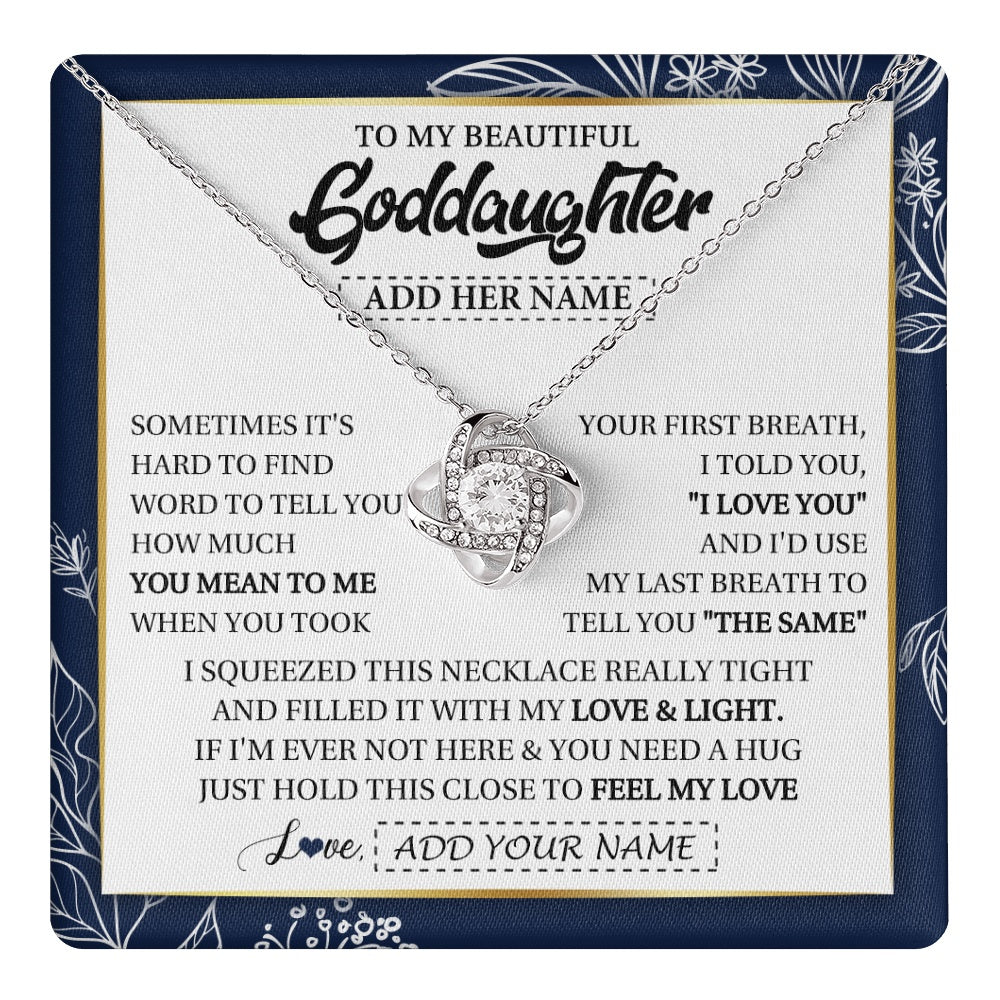 Personalized To My Beautiful Goddaughter Necklace From Godmother Uncle Feel My Love Valentine Gifts For Goddaughter Birthday Christmas Gift Box Message Card