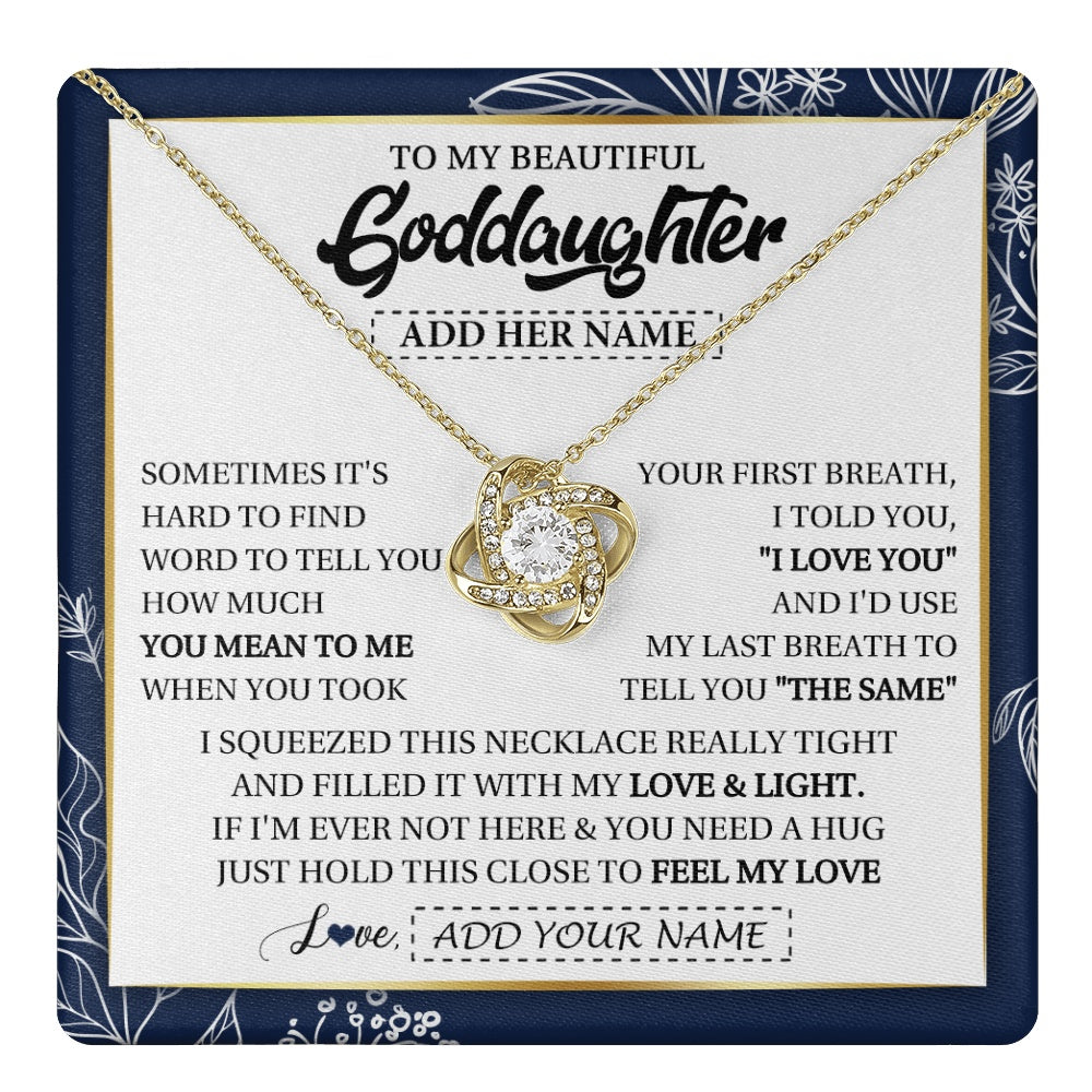 Personalized To My Beautiful Goddaughter Necklace From Godmother Uncle Feel My Love Valentine Gifts For Goddaughter Birthday Christmas Gift Box Message Card