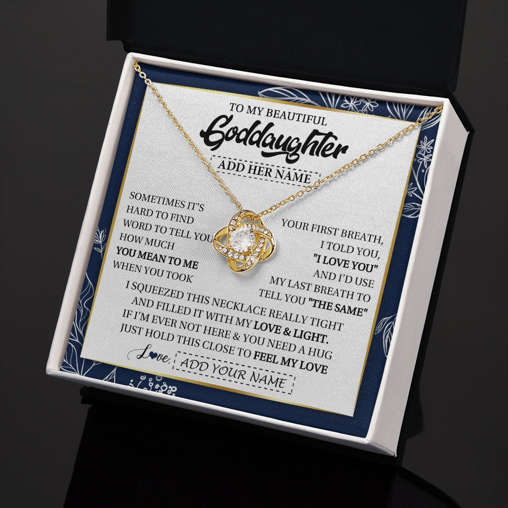 Personalized To My Beautiful Goddaughter Necklace From Godmother Uncle Feel My Love Valentine Gifts For Goddaughter Birthday Christmas Gift Box Message Card