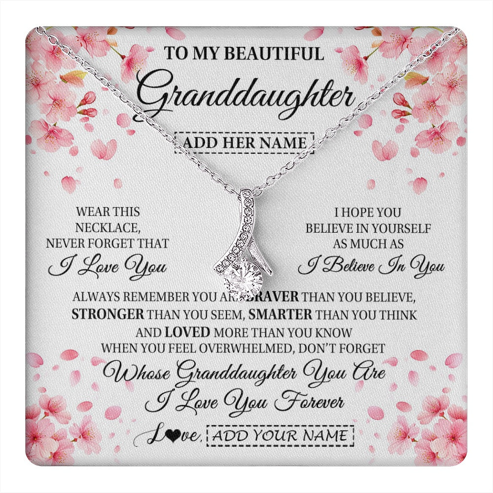 Personalized To My Beautiful Granddaughter From Granparents Necklace Never Forget Birthday Gifts For Granddaughter Gift Christmas Gift Box Message Card