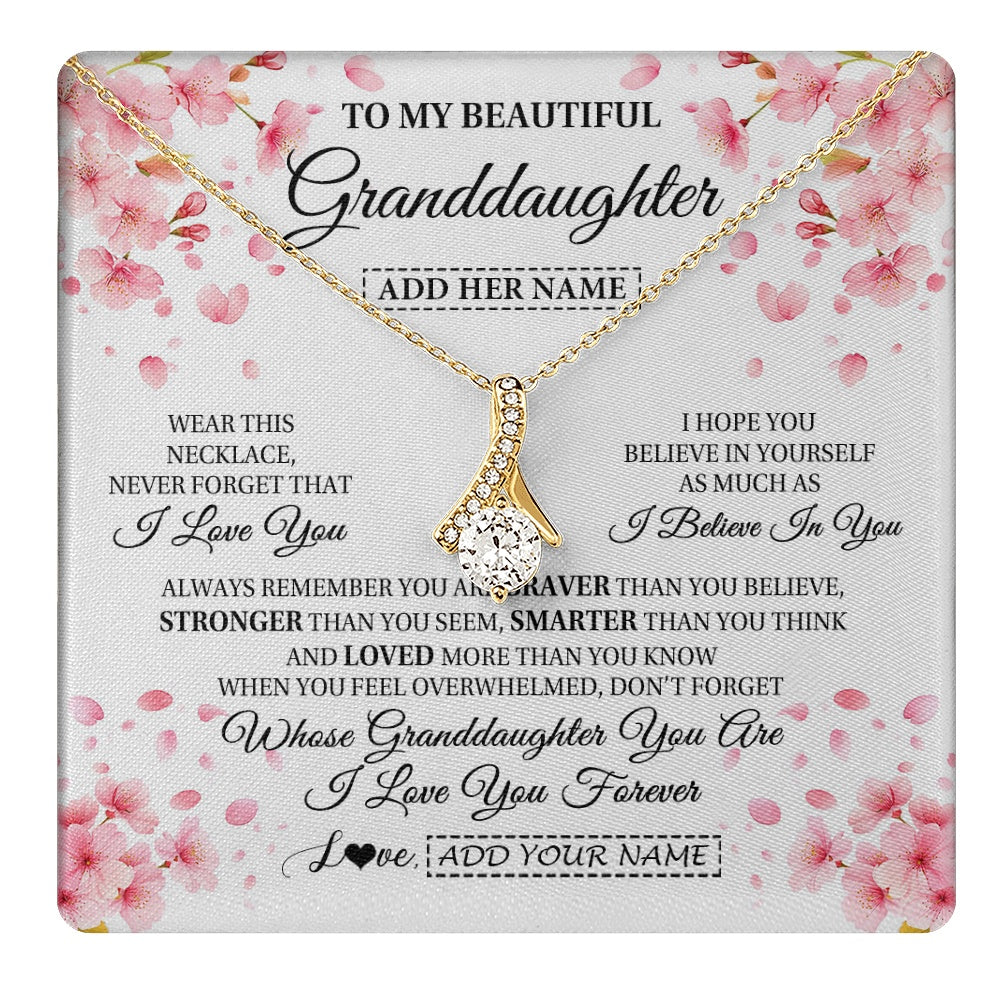Personalized To My Beautiful Granddaughter From Granparents Necklace Never Forget Birthday Gifts For Granddaughter Gift Christmas Gift Box Message Card