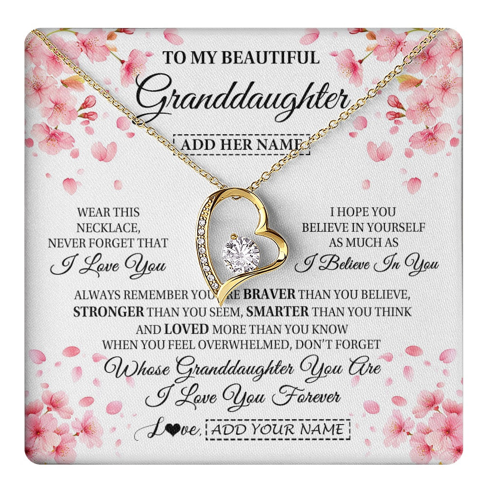 Personalized To My Beautiful Granddaughter From Granparents Necklace Never Forget Birthday Gifts For Granddaughter Gift Christmas Gift Box Message Card