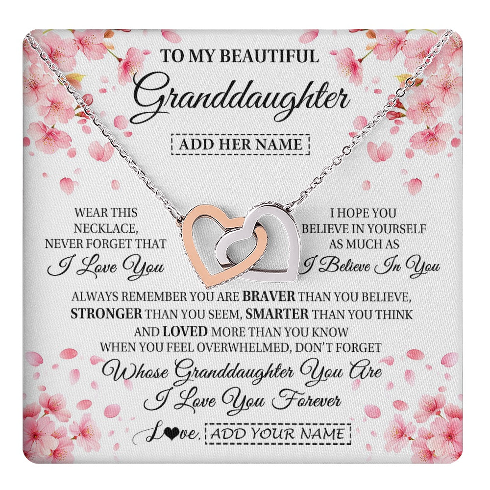 Personalized To My Beautiful Granddaughter From Granparents Necklace Never Forget Birthday Gifts For Granddaughter Gift Christmas Gift Box Message Card