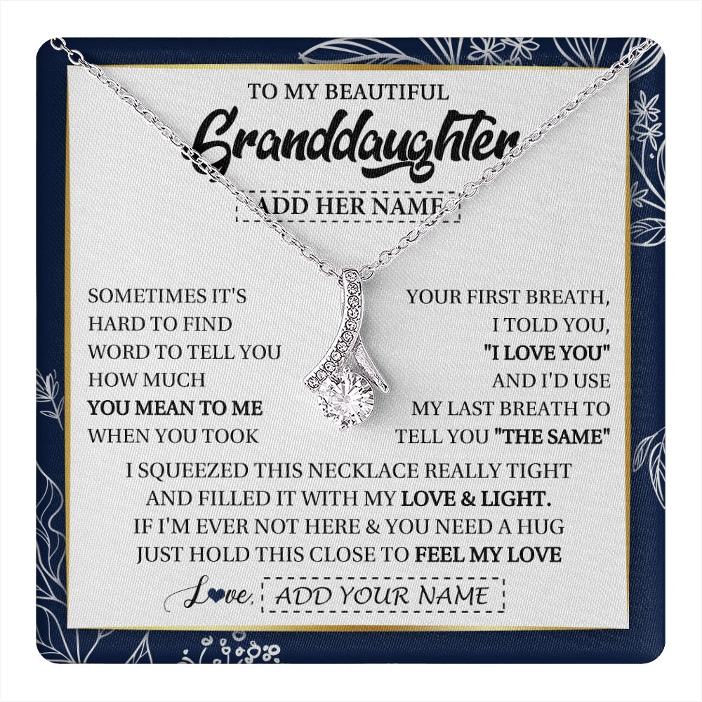 Personalized To My Beautiful Granddaughter Necklace From Granparents Feel My Love Valentine Gifts For Granddaughter Birthday Christmas Gift Box Message Card