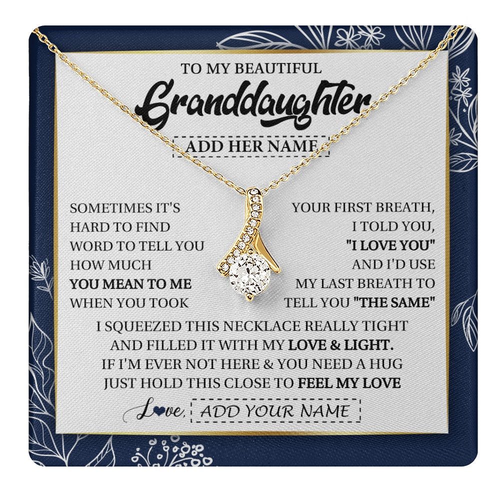 Personalized To My Beautiful Granddaughter Necklace From Granparents Feel My Love Valentine Gifts For Granddaughter Birthday Christmas Gift Box Message Card