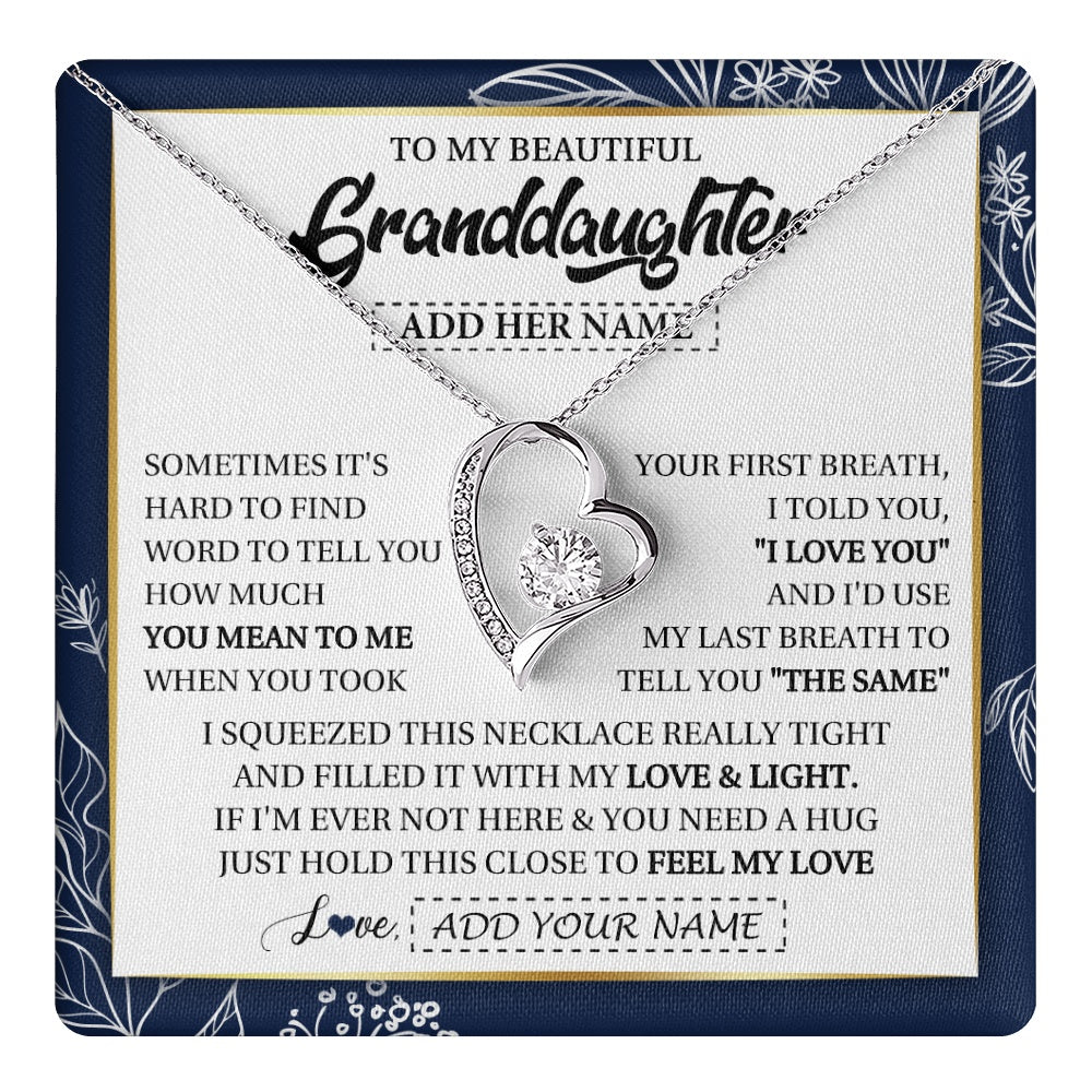 Personalized To My Beautiful Granddaughter Necklace From Granparents Feel My Love Valentine Gifts For Granddaughter Birthday Christmas Gift Box Message Card