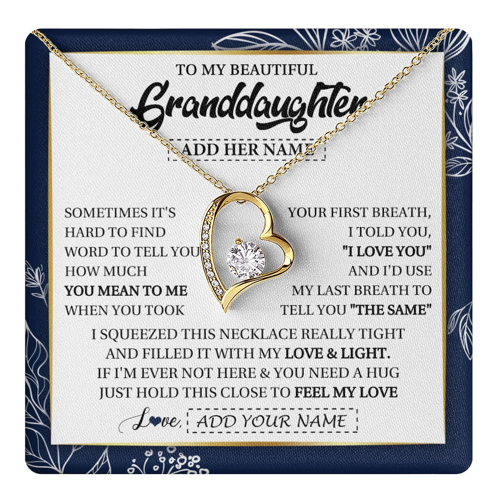Personalized To My Beautiful Granddaughter Necklace From Granparents Feel My Love Valentine Gifts For Granddaughter Birthday Christmas Gift Box Message Card