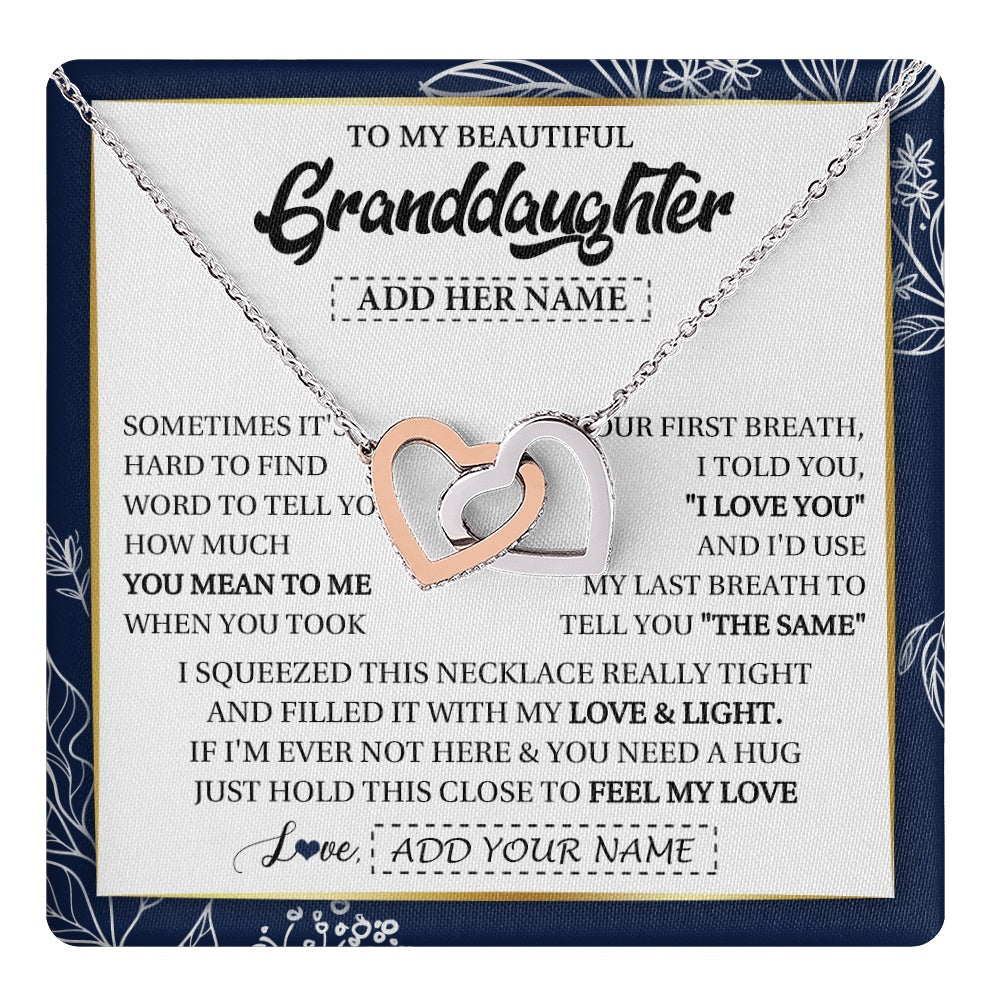 Personalized To My Beautiful Granddaughter Necklace From Granparents Feel My Love Valentine Gifts For Granddaughter Birthday Christmas Gift Box Message Card