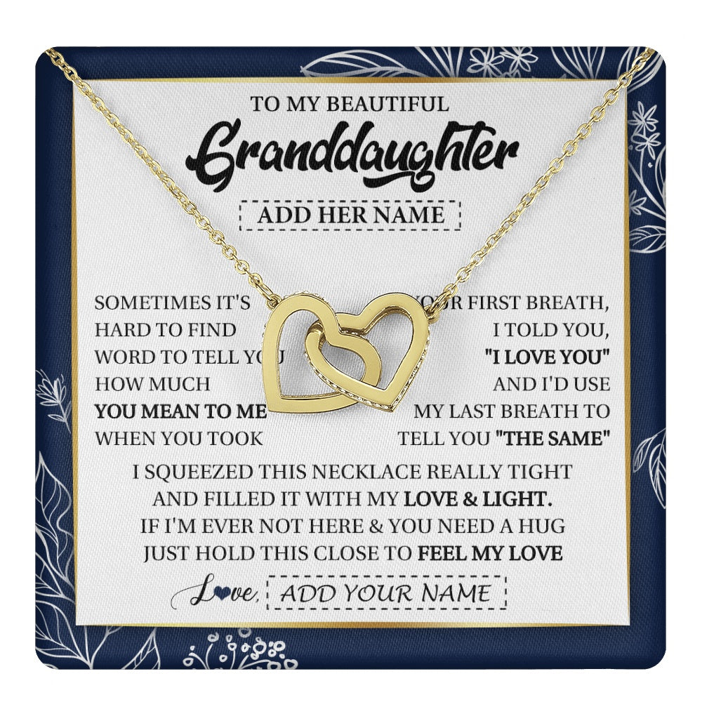 Personalized To My Beautiful Granddaughter Necklace From Granparents Feel My Love Valentine Gifts For Granddaughter Birthday Christmas Gift Box Message Card