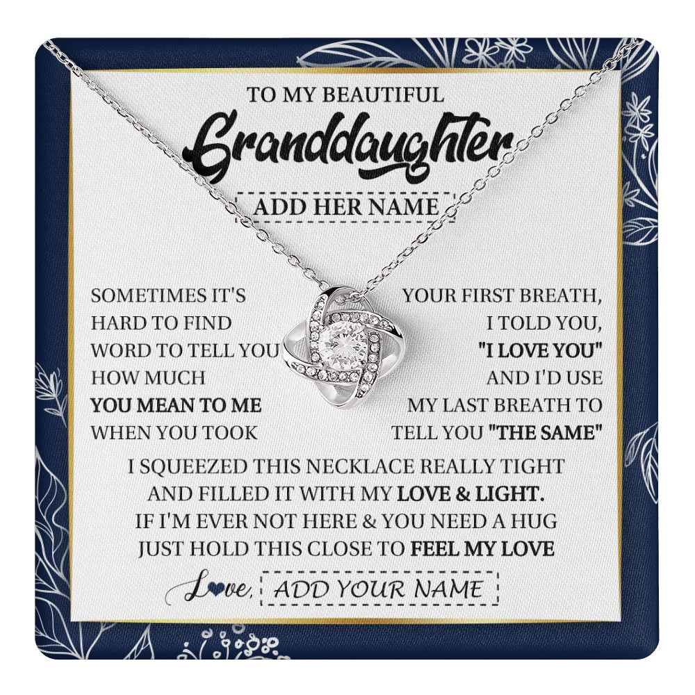 Personalized To My Beautiful Granddaughter Necklace From Granparents Feel My Love Valentine Gifts For Granddaughter Birthday Christmas Gift Box Message Card