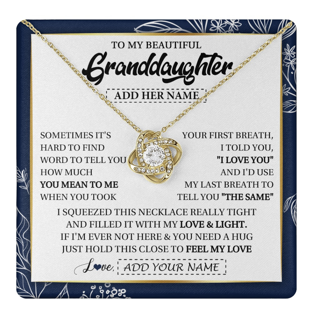 Personalized To My Beautiful Granddaughter Necklace From Granparents Feel My Love Valentine Gifts For Granddaughter Birthday Christmas Gift Box Message Card
