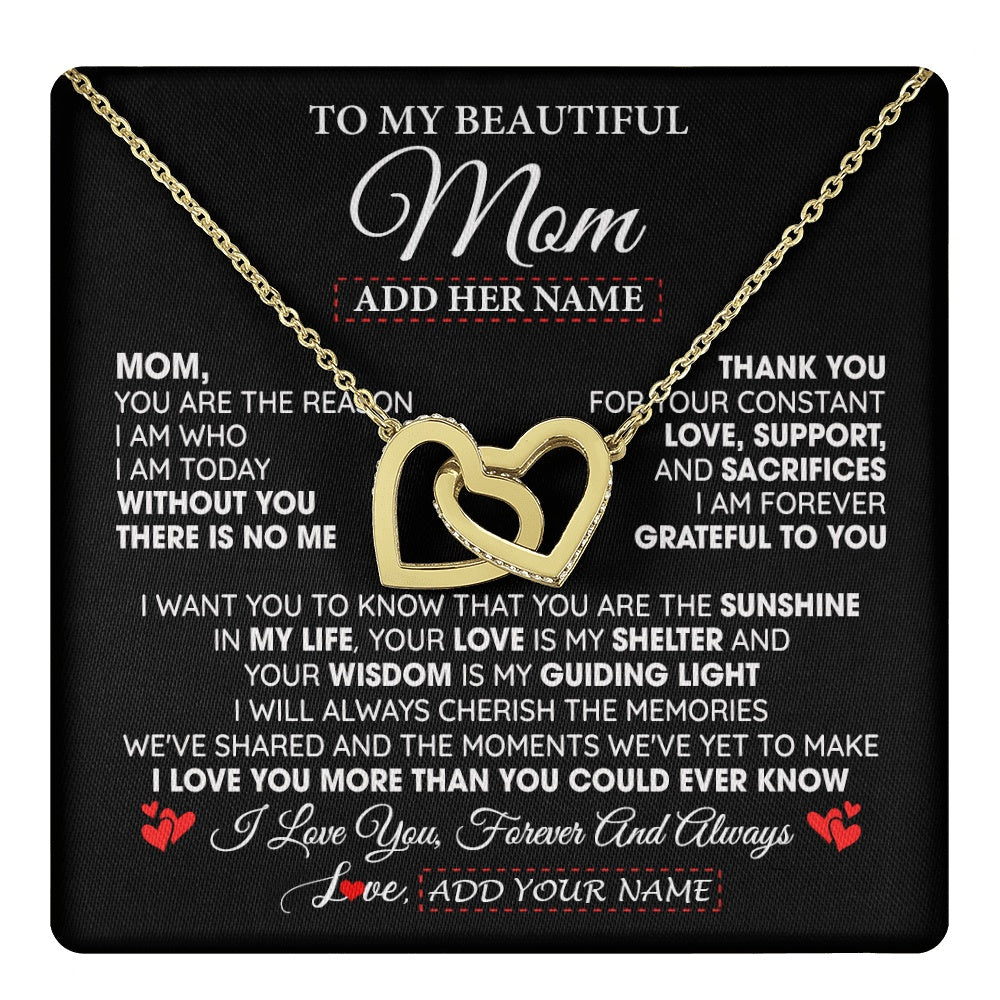 Personalized To My Beautiful Mom Gifts Necklace From Son Daughter Without You There Is No Me Mom Birthday Gift Mothers Day Christmas Gift Box Message Card