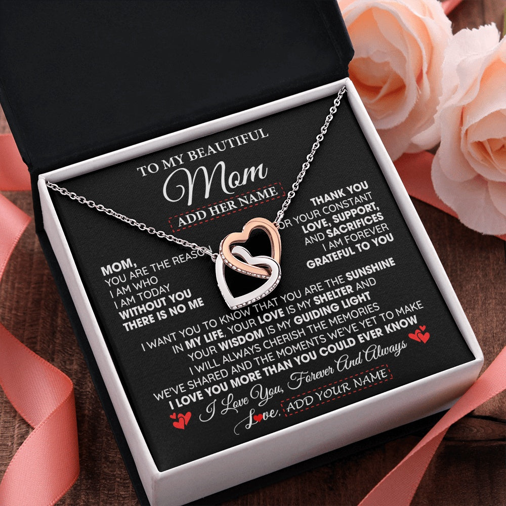 Personalized To My Beautiful Mom Gifts Necklace From Son Daughter Without You There Is No Me Mom Birthday Gift Mothers Day Christmas Gift Box Message Card