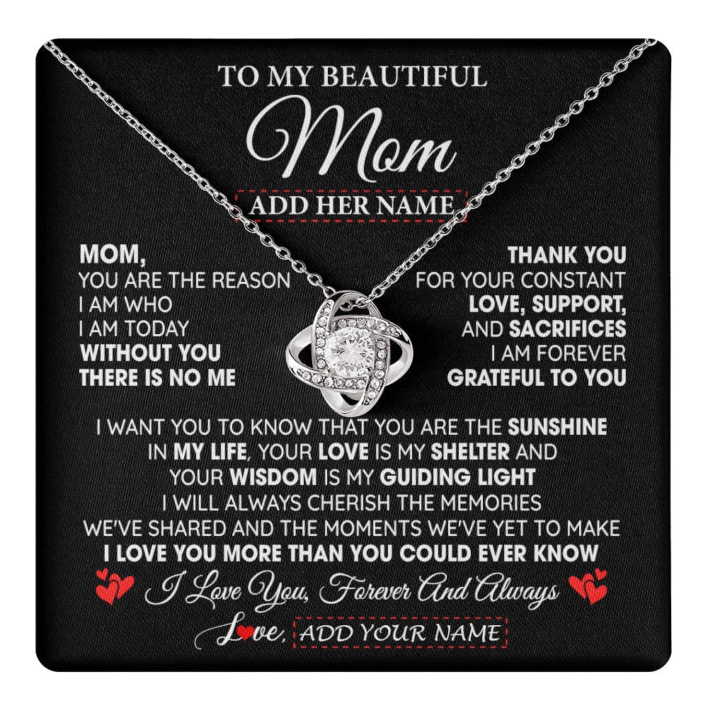 Personalized To My Beautiful Mom Gifts Necklace From Son Daughter Without You There Is No Me Mom Birthday Gift Mothers Day Christmas Gift Box Message Card