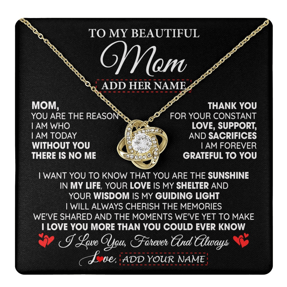 Personalized To My Beautiful Mom Gifts Necklace From Son Daughter Without You There Is No Me Mom Birthday Gift Mothers Day Christmas Gift Box Message Card
