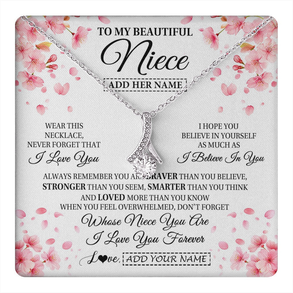 Personalized To My Beautiful Niece From Aunt Uncle Necklace Never Forget Birthday Gifts For Niece Birthday Gift Graduation Christmas Gift Box Message Card