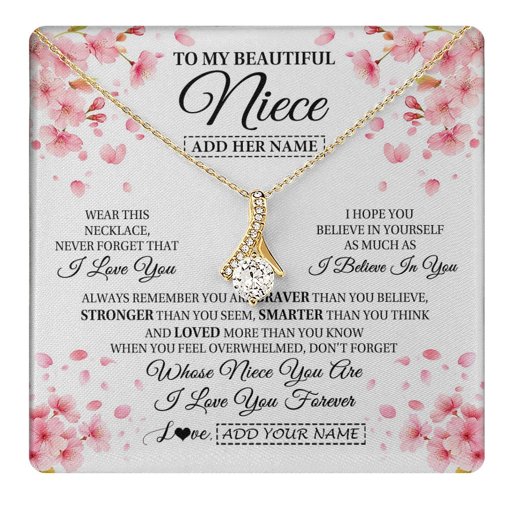 Personalized To My Beautiful Niece From Aunt Uncle Necklace Never Forget Birthday Gifts For Niece Birthday Gift Graduation Christmas Gift Box Message Card