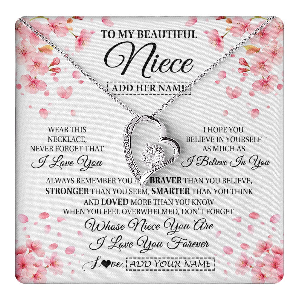 Personalized To My Beautiful Niece From Aunt Uncle Necklace Never Forget Birthday Gifts For Niece Birthday Gift Graduation Christmas Gift Box Message Card