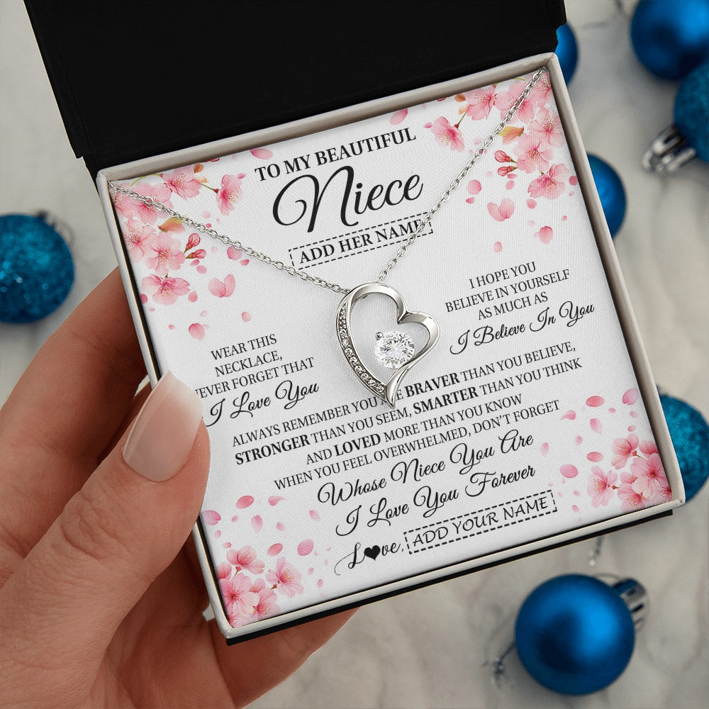 Personalized To My Beautiful Niece From Aunt Uncle Necklace Never Forget Birthday Gifts For Niece Birthday Gift Graduation Christmas Gift Box Message Card
