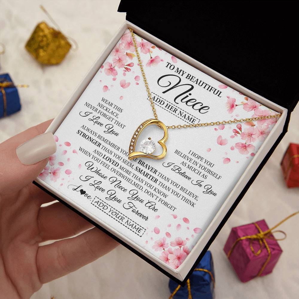 Personalized To My Beautiful Niece From Aunt Uncle Necklace Never Forget Birthday Gifts For Niece Birthday Gift Graduation Christmas Gift Box Message Card