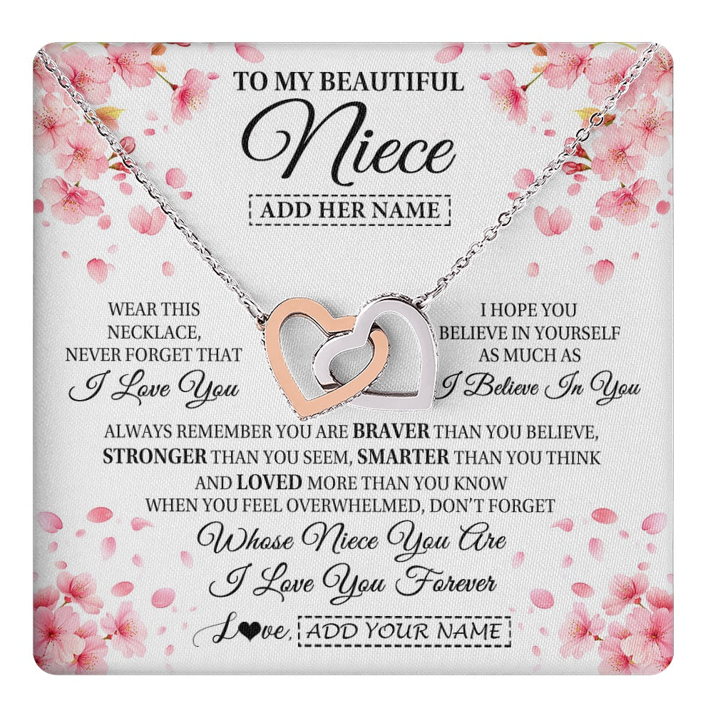 Personalized To My Beautiful Niece From Aunt Uncle Necklace Never Forget Birthday Gifts For Niece Birthday Gift Graduation Christmas Gift Box Message Card